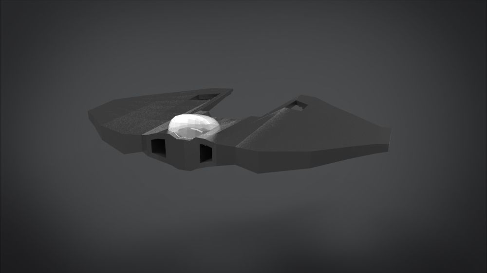 SF001 Spaceship Low-poly 3D model_2