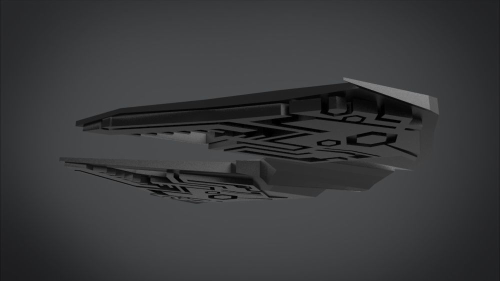 SF001 Spaceship Low-poly 3D model_1