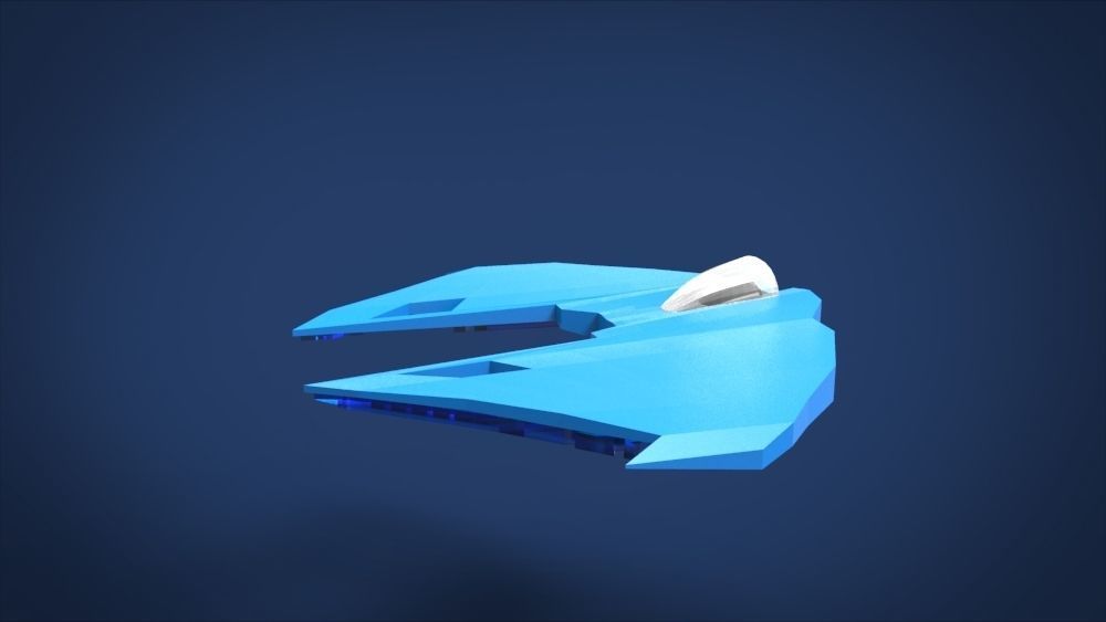 SF001 Spaceship Low-poly 3D model_16