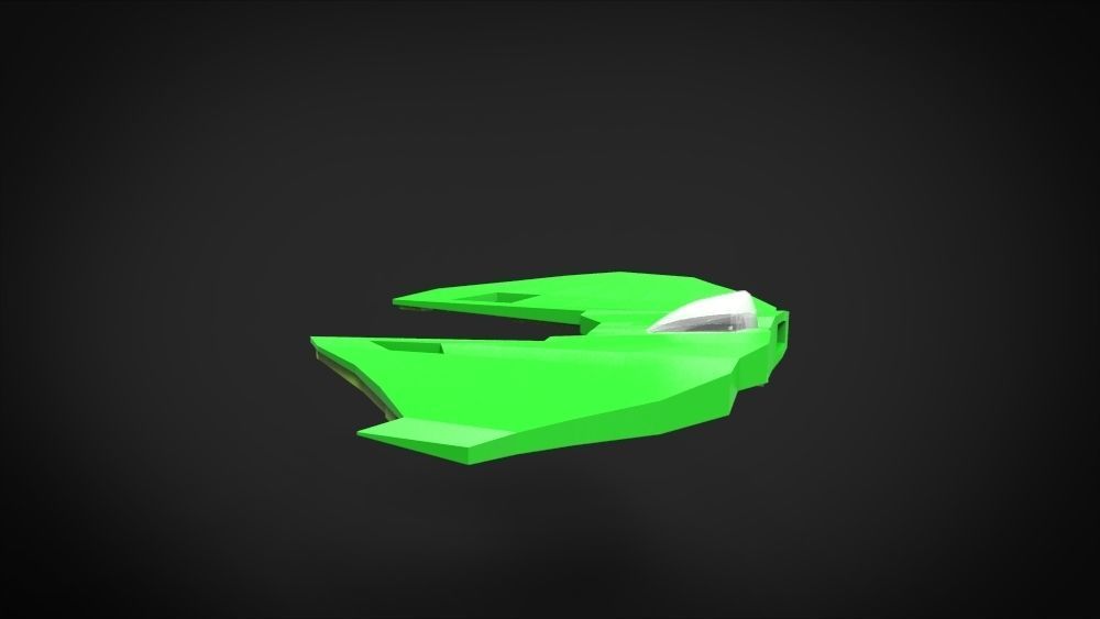 SF001 Spaceship Low-poly 3D model_9