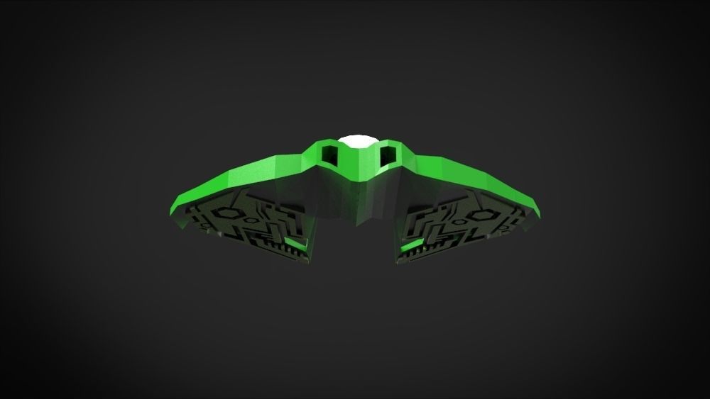 SF001 Spaceship Low-poly 3D model_7