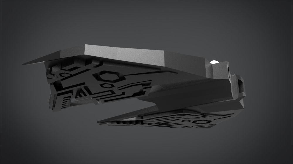 SF001 Spaceship Low-poly 3D model_15