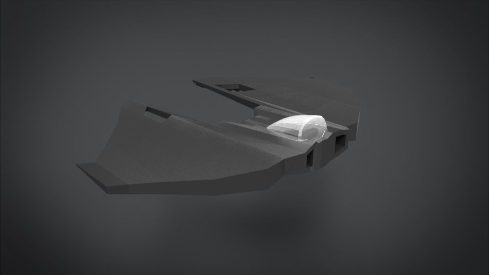 SF001 Spaceship Low-poly 3D model_14