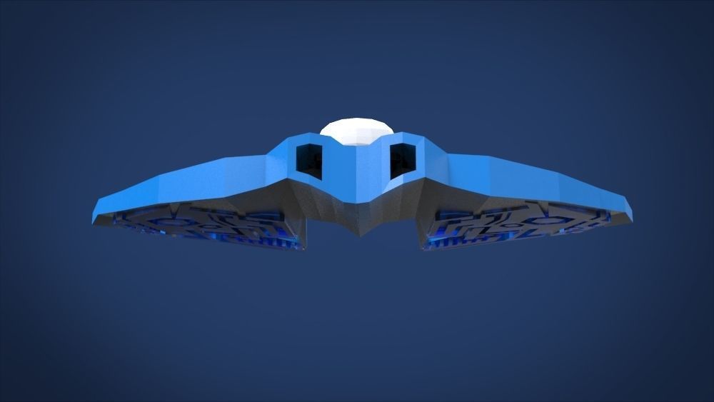 SF001 Spaceship Low-poly 3D model_22