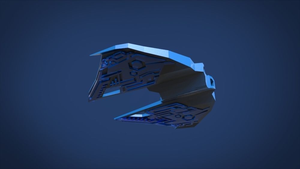 SF001 Spaceship Low-poly 3D model_8