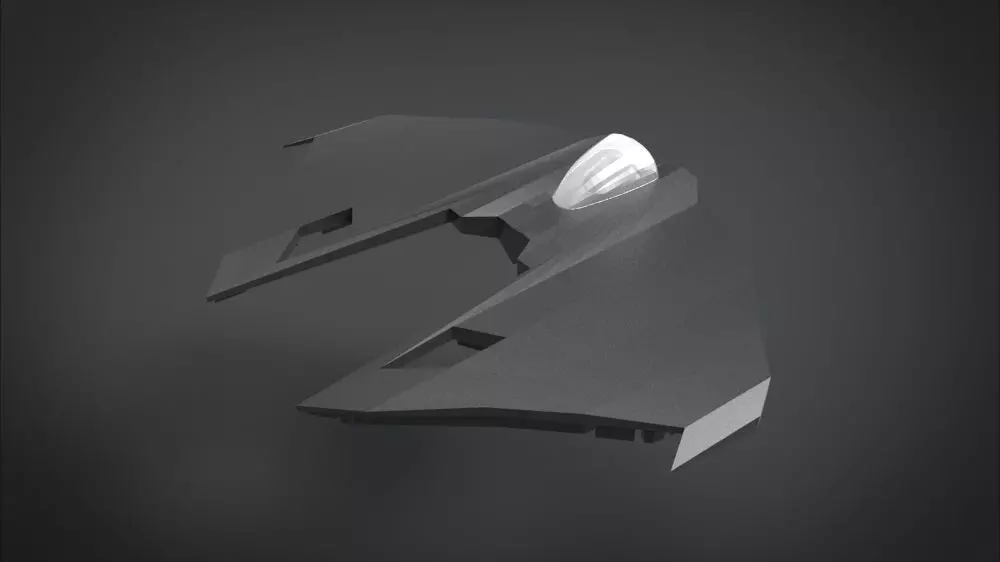 SF001 Spaceship Low-poly 3D model_0