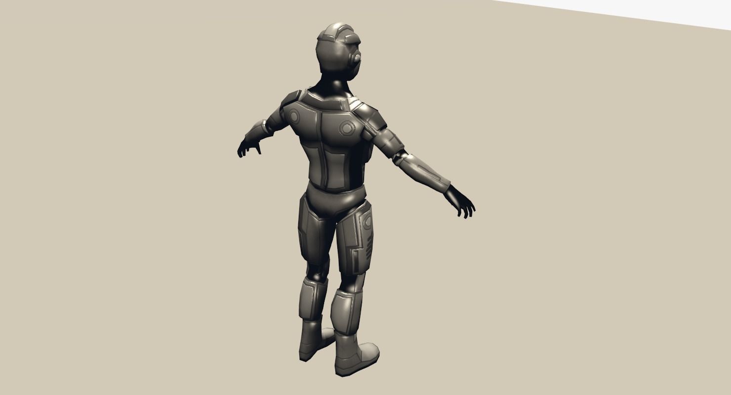 Robot Cyborg Suit Low-poly Low-poly 3D model_5