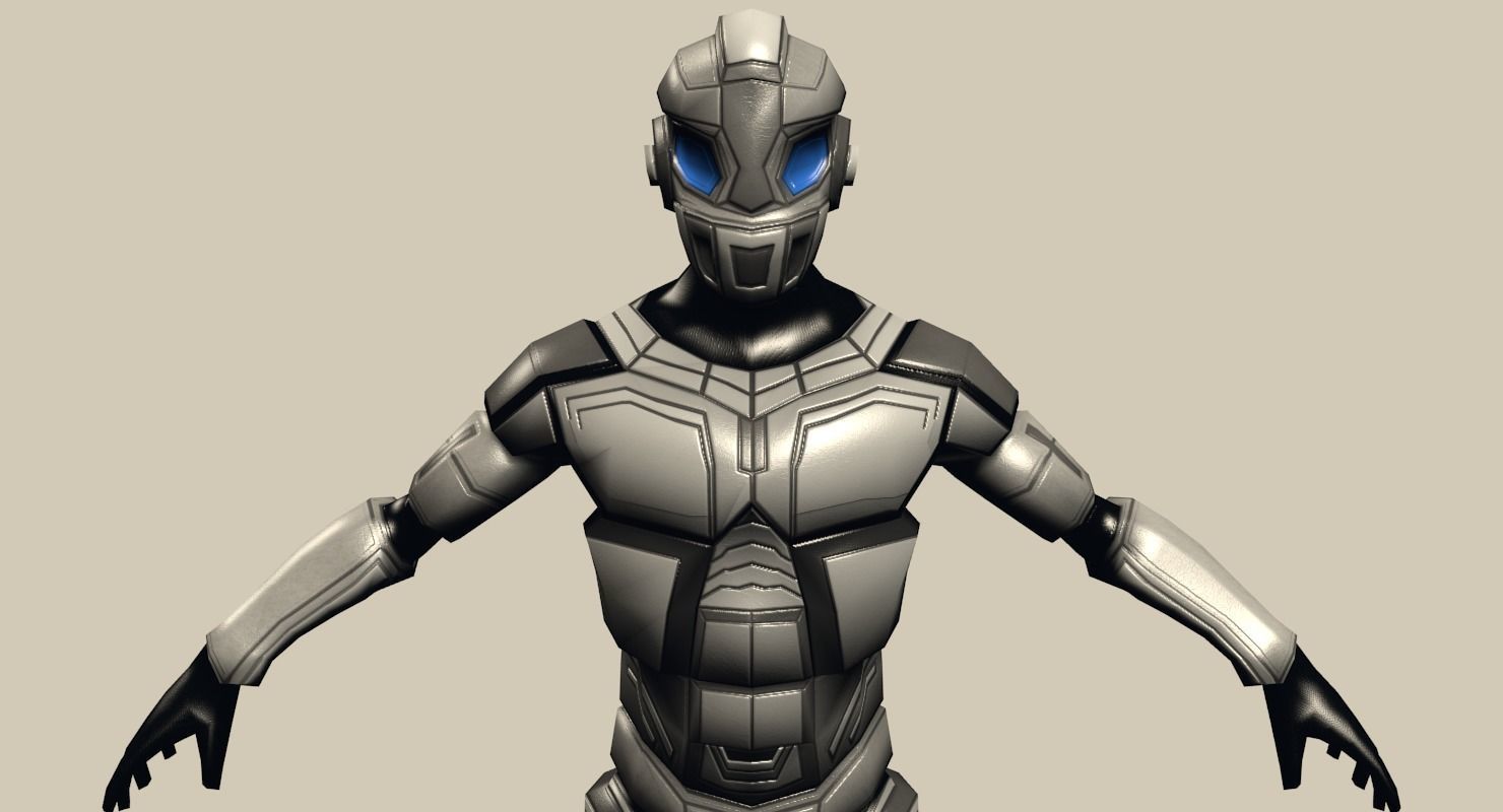 Robot Cyborg Suit Low-poly Low-poly 3D model_1