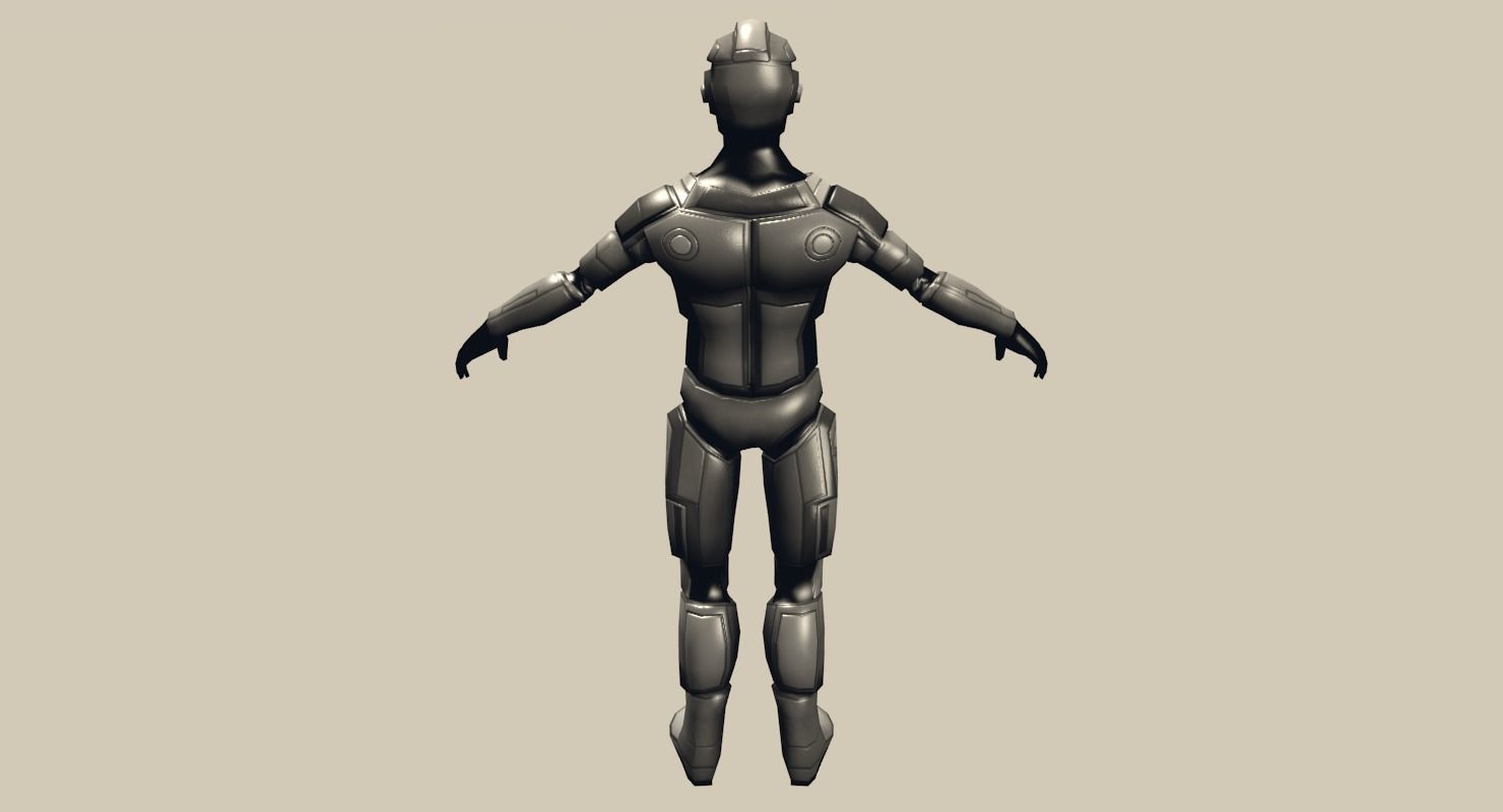 Robot Cyborg Suit Low-poly Low-poly 3D model_7