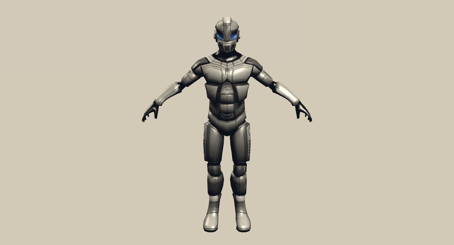 Robot Cyborg Suit Low-poly Low-poly 3D model_6