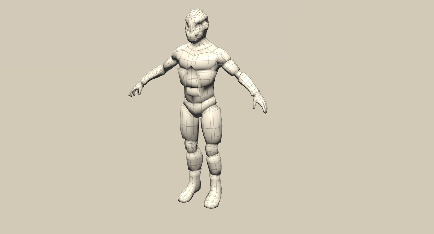 Robot Cyborg Suit Low-poly Low-poly 3D model_9