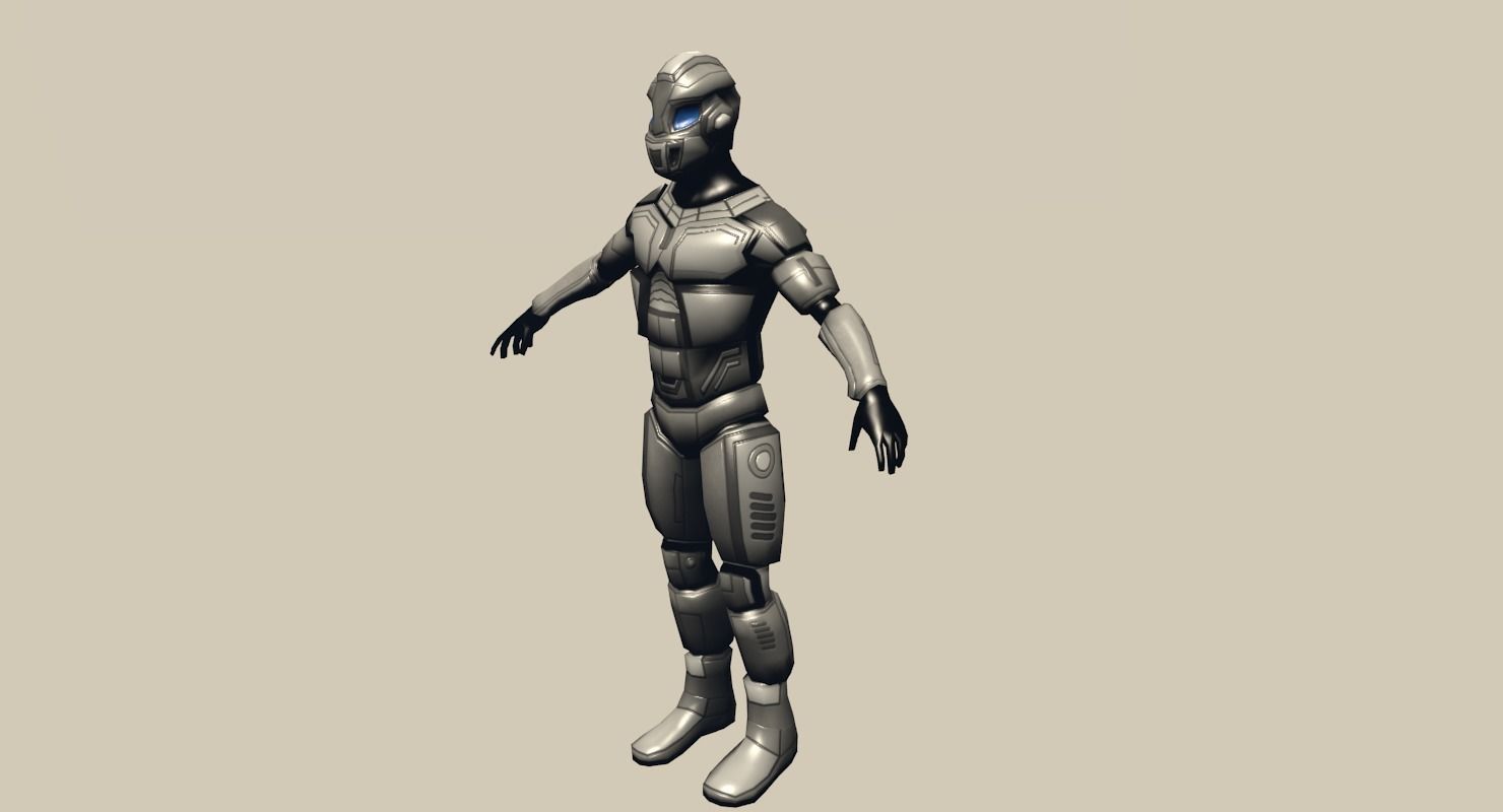 Robot Cyborg Suit Low-poly Low-poly 3D model_3