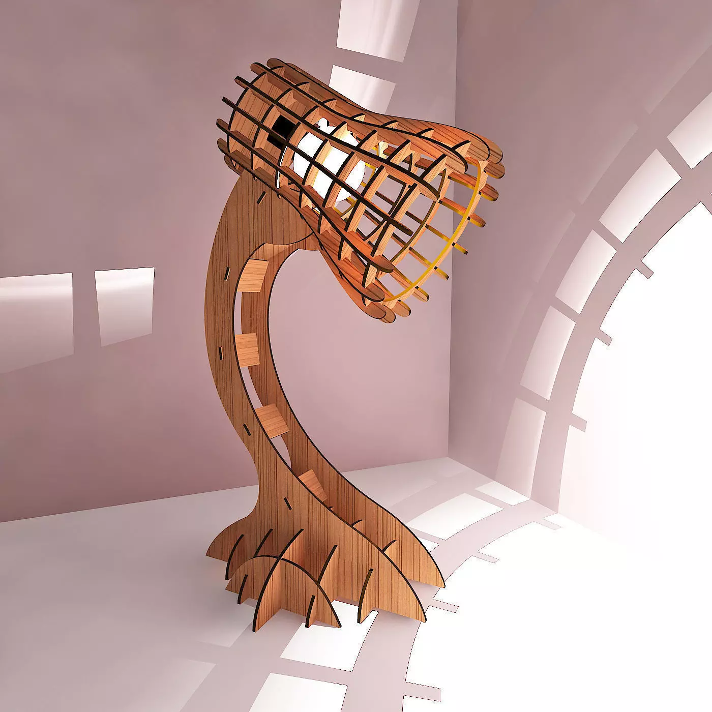 Light lamp Low-poly 3D model_0