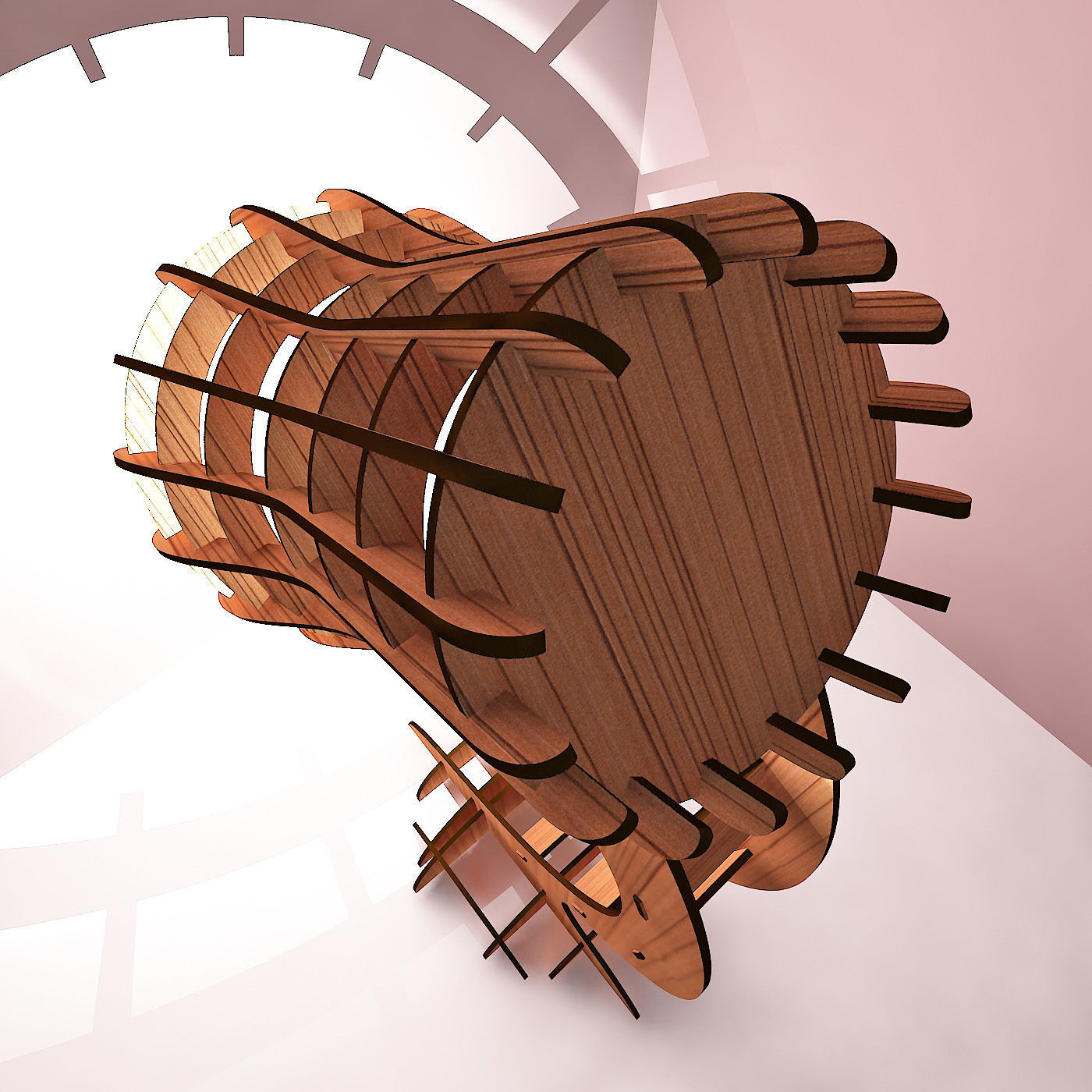 Light lamp Low-poly 3D model_3