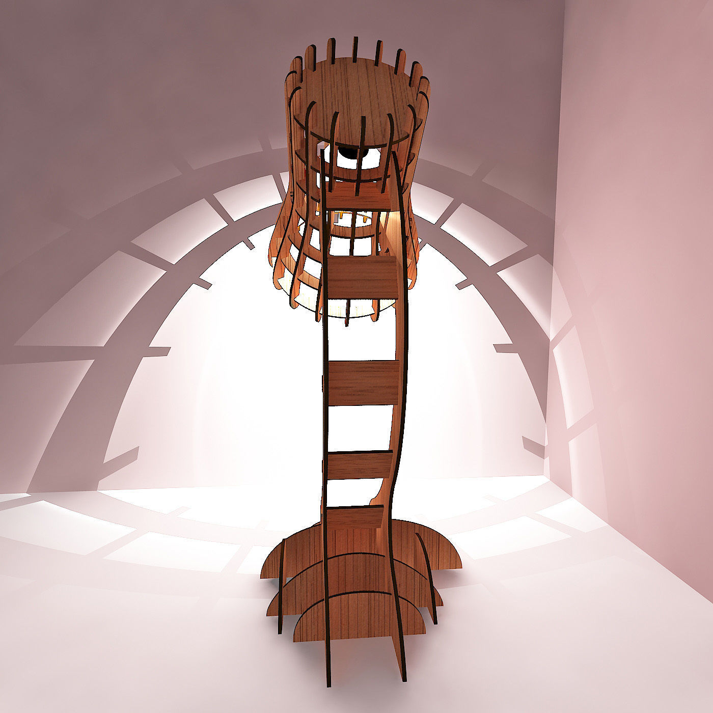 Light lamp Low-poly 3D model_2