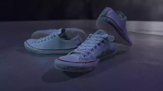 White All Star shoes  HD Photoscanned  PBR 4k with LODs