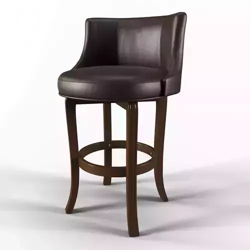 Chair No 13 - Hurston Cherry and Faux Leather Swivel Stool