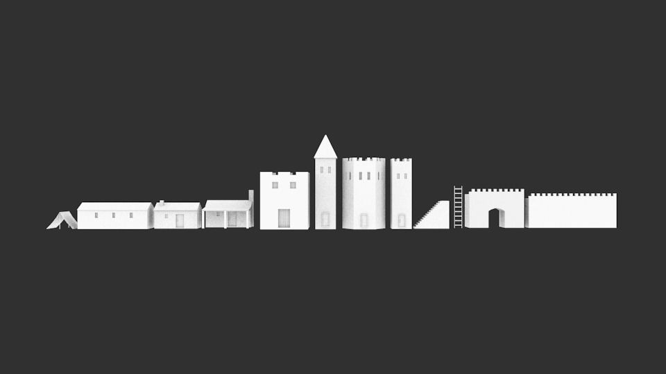 Ancient castle  Low-poly 3D model_15
