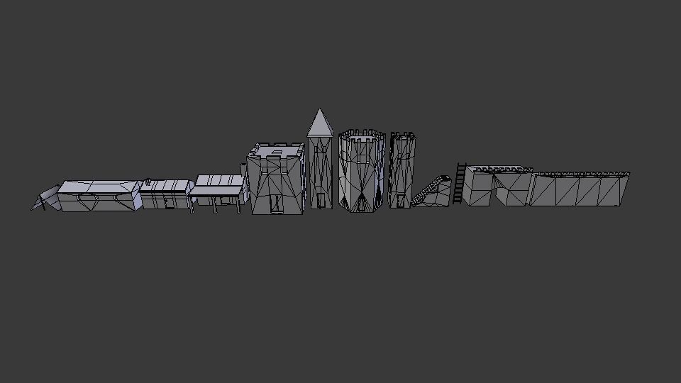 Ancient castle  Low-poly 3D model_14