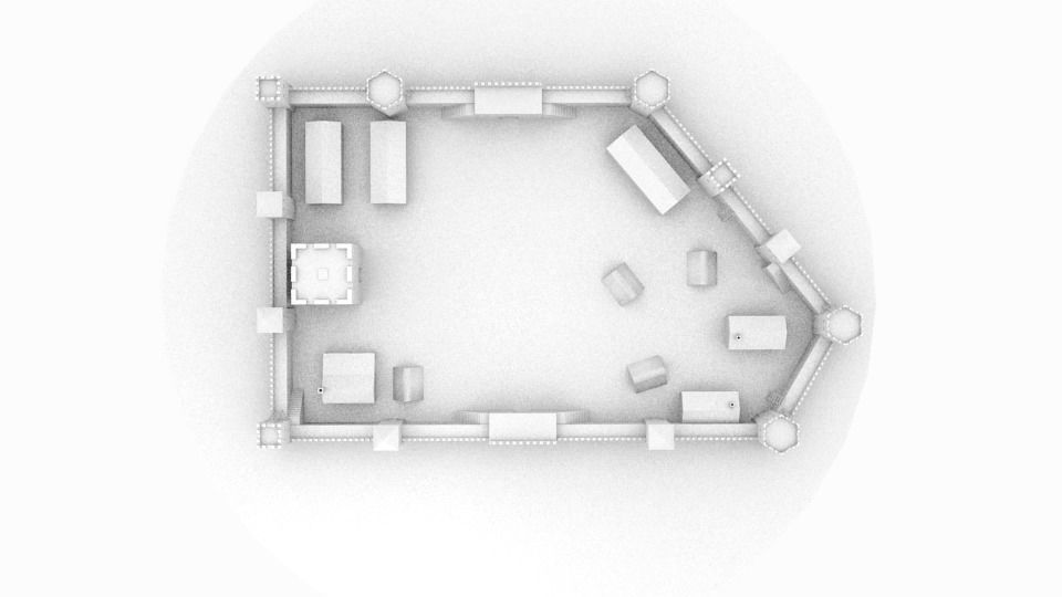 Ancient castle  Low-poly 3D model_3