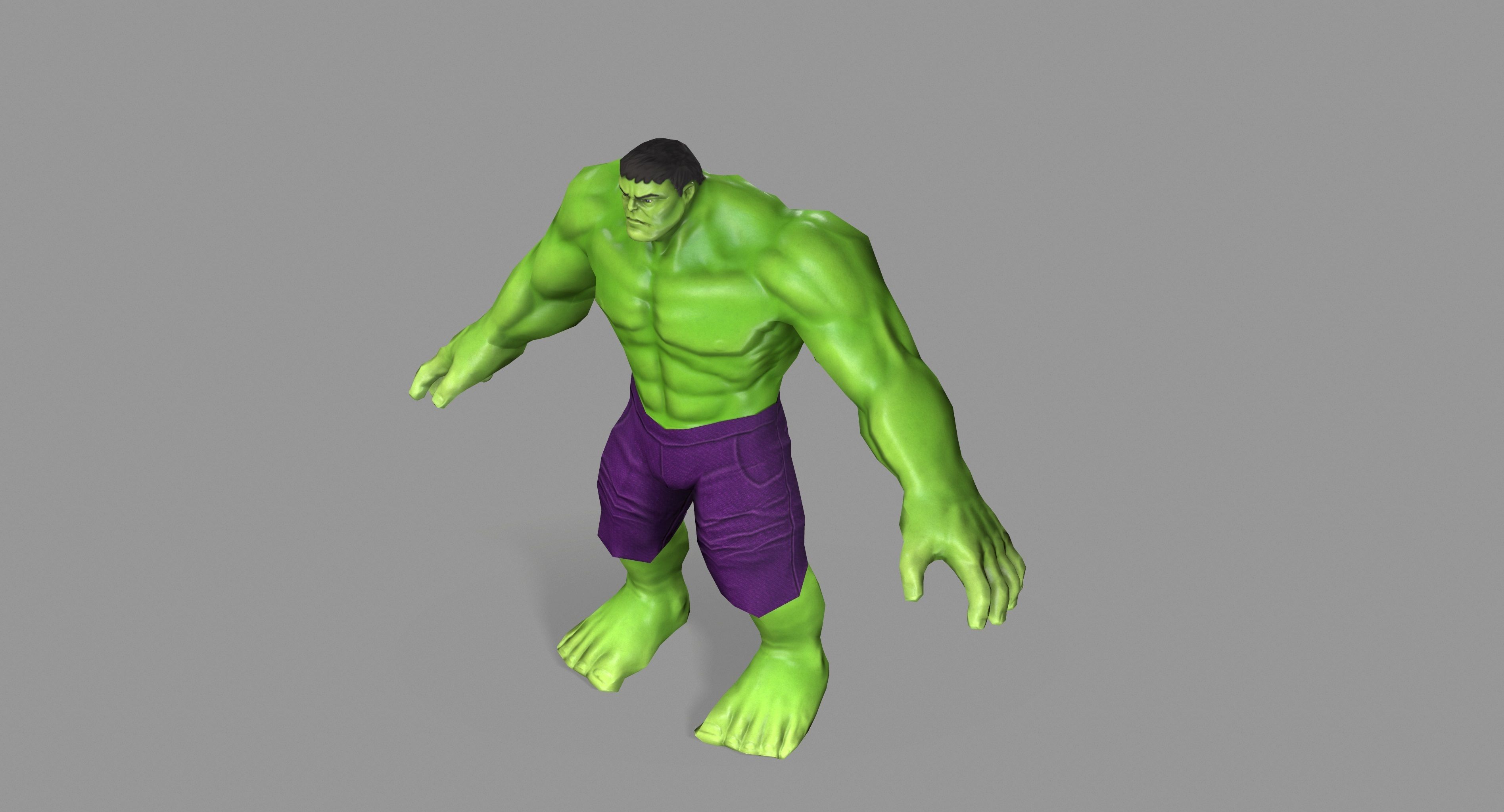Hulk Green Low-poly 3D model_16
