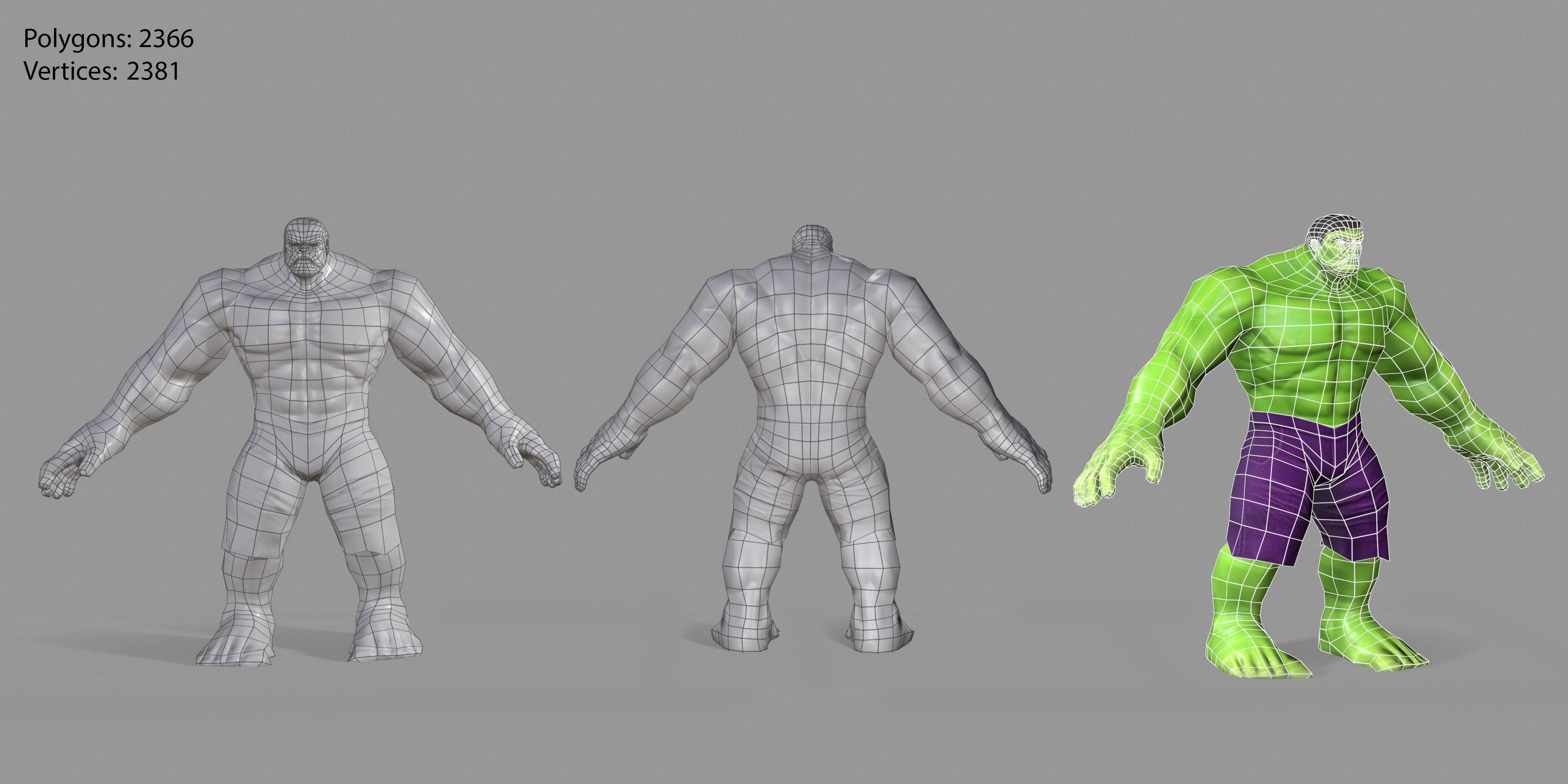 Hulk Green Low-poly 3D model_27