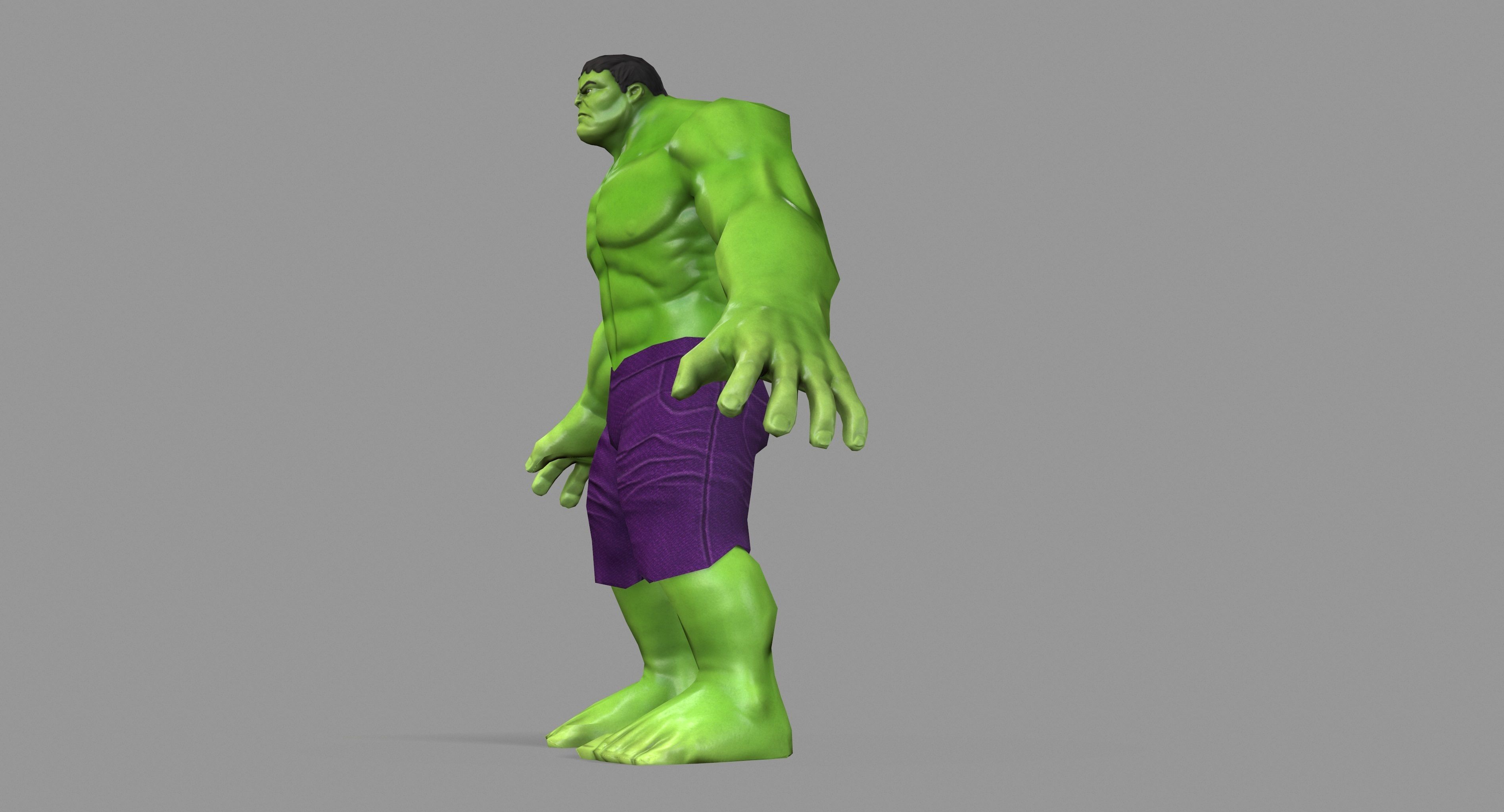 Hulk Green Low-poly 3D model_23