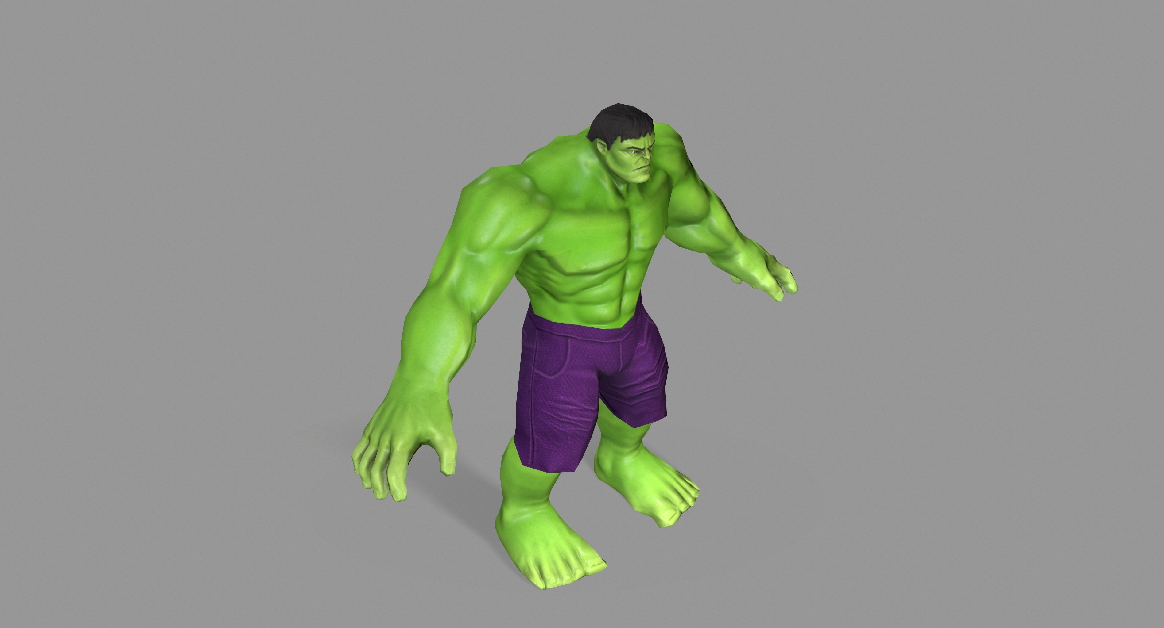 Hulk Green Low-poly 3D model_10