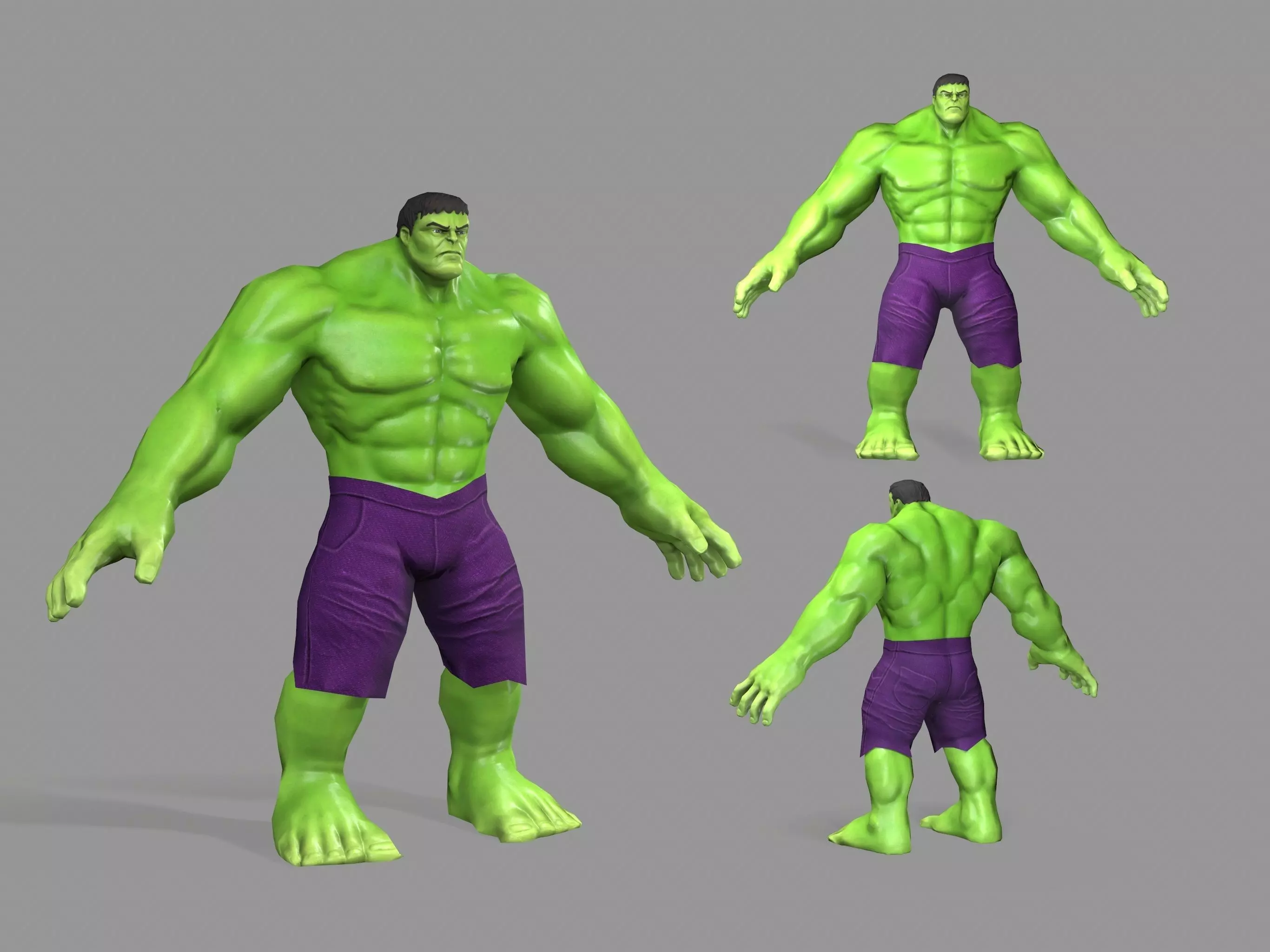 Hulk Green Low-poly 3D model_0