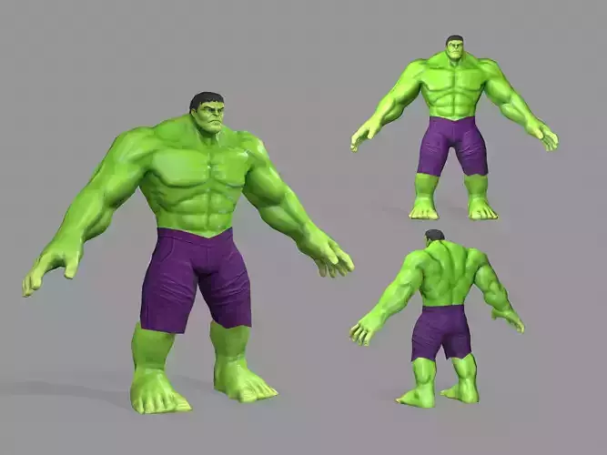 Hulk Green Low-poly 3D model