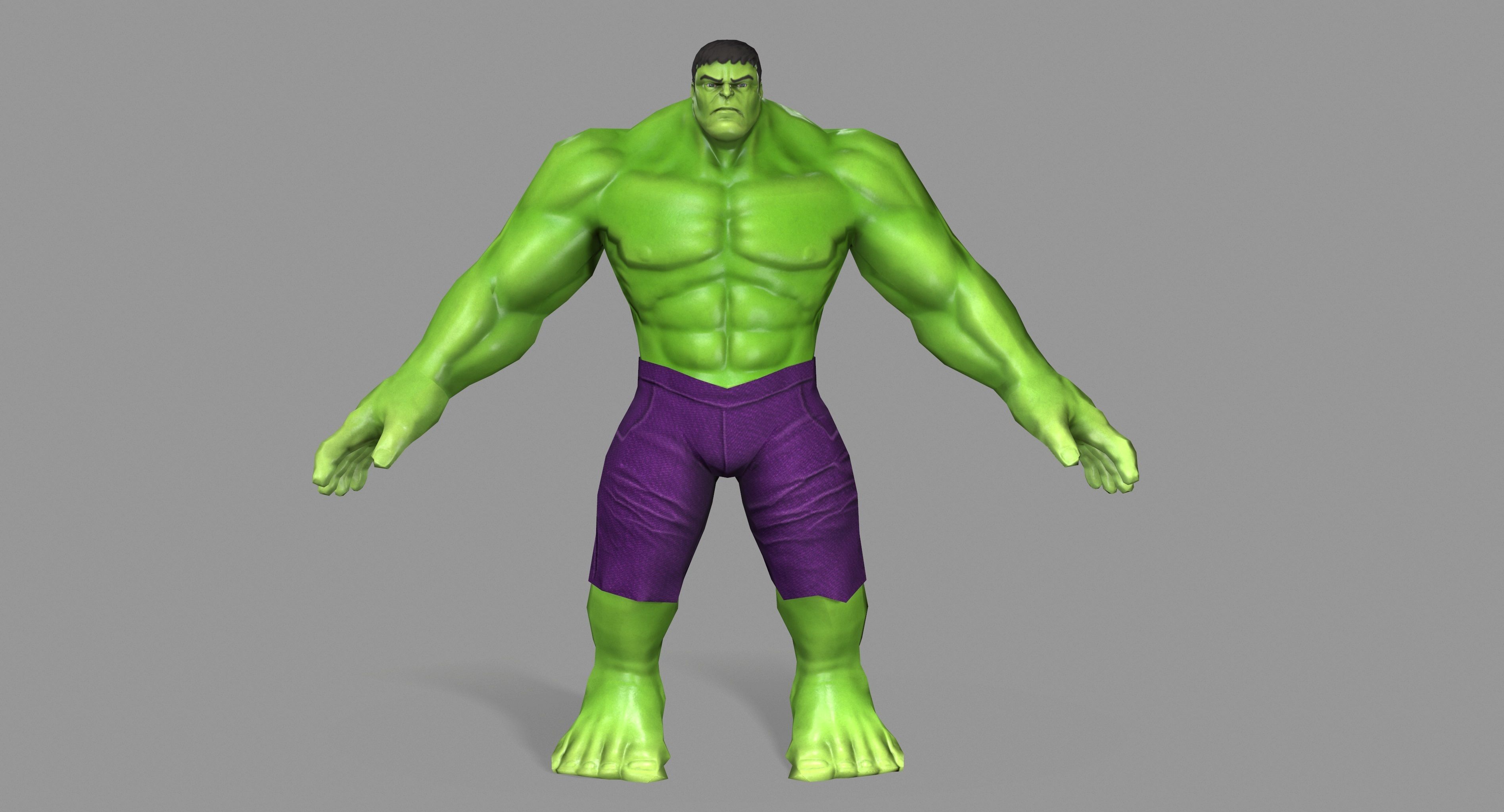 Hulk Green Low-poly 3D model_1