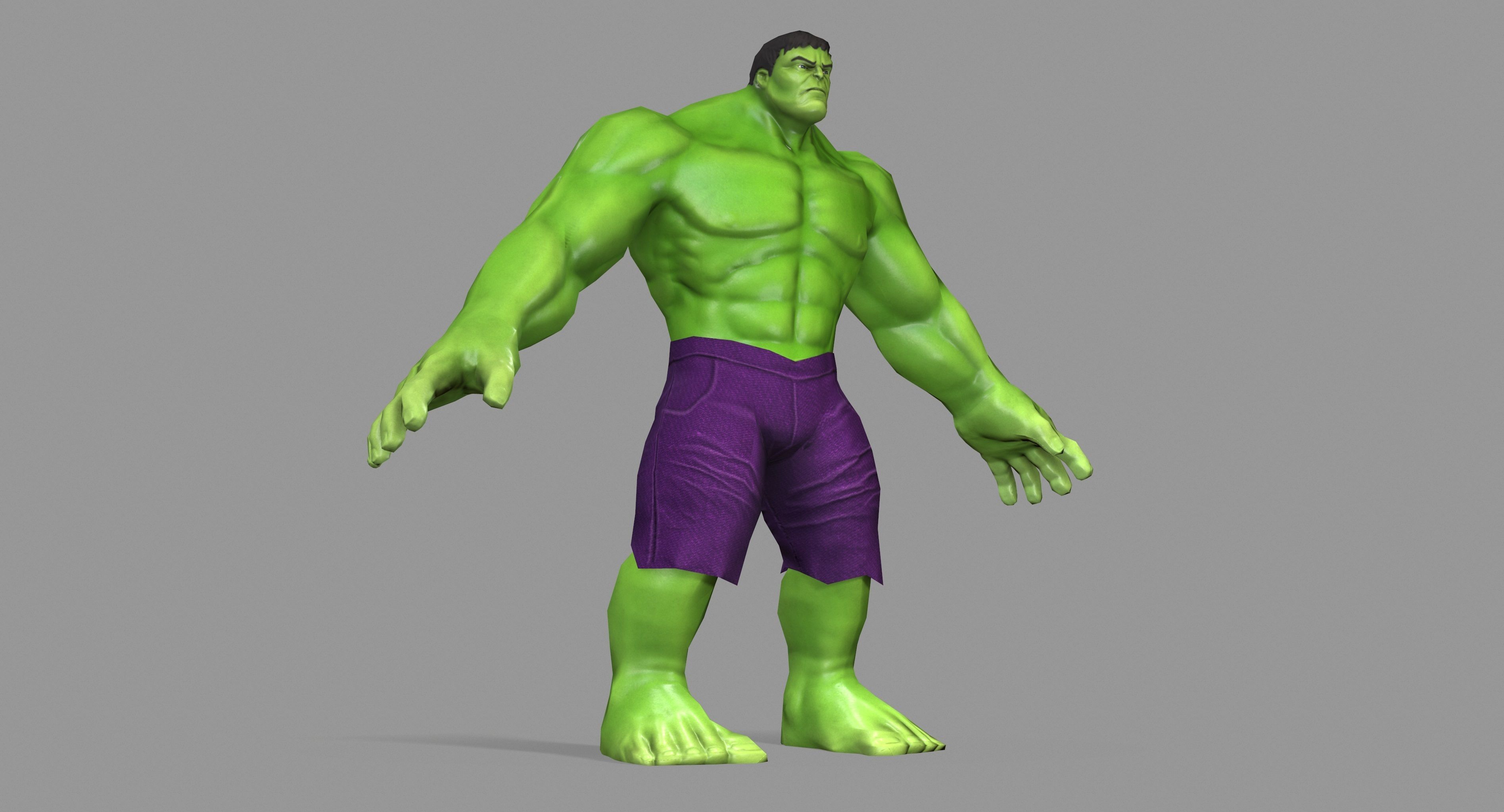Hulk Green Low-poly 3D model_18