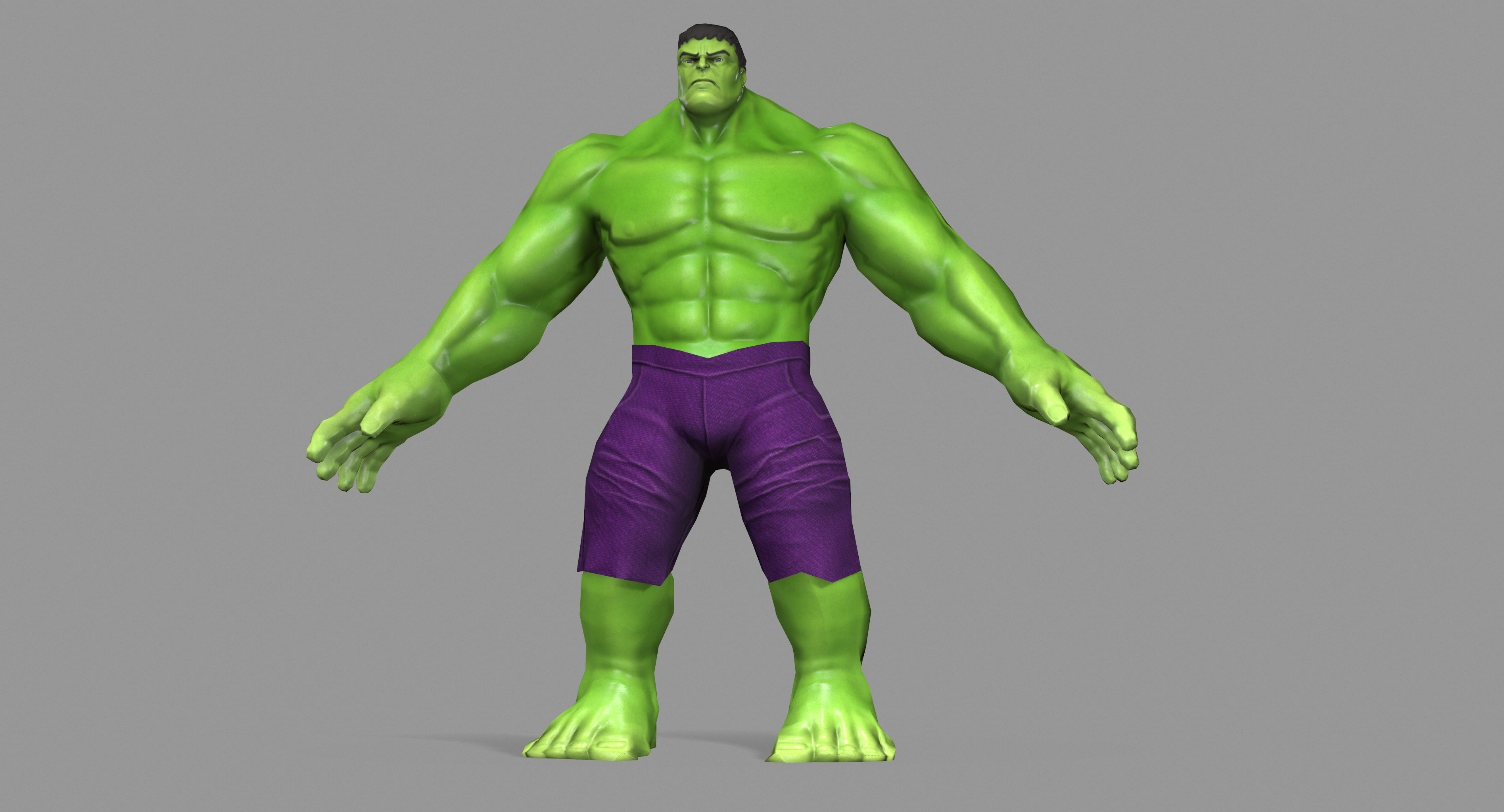 Hulk Green Low-poly 3D model_24