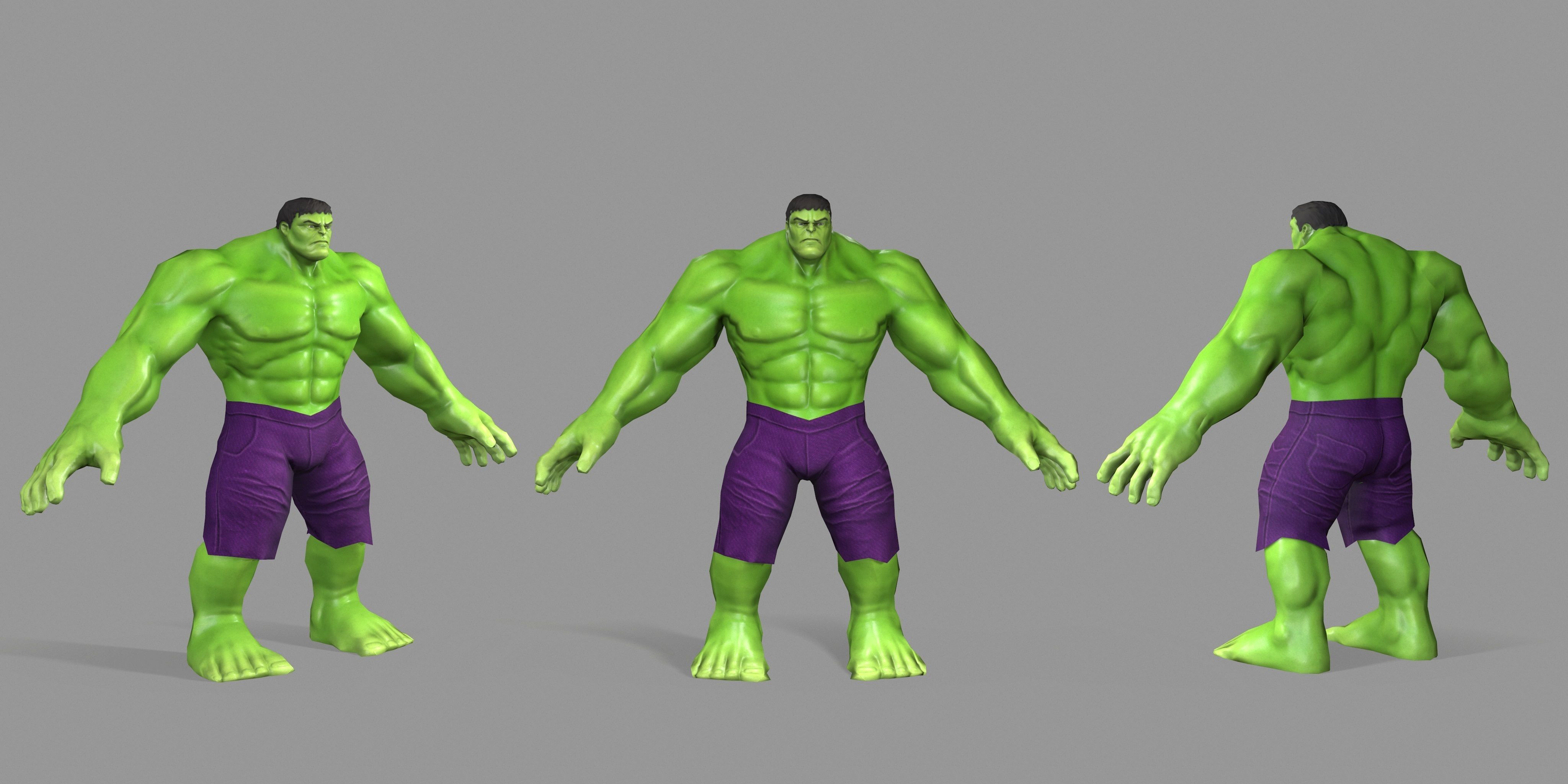 Hulk Green Low-poly 3D model_25