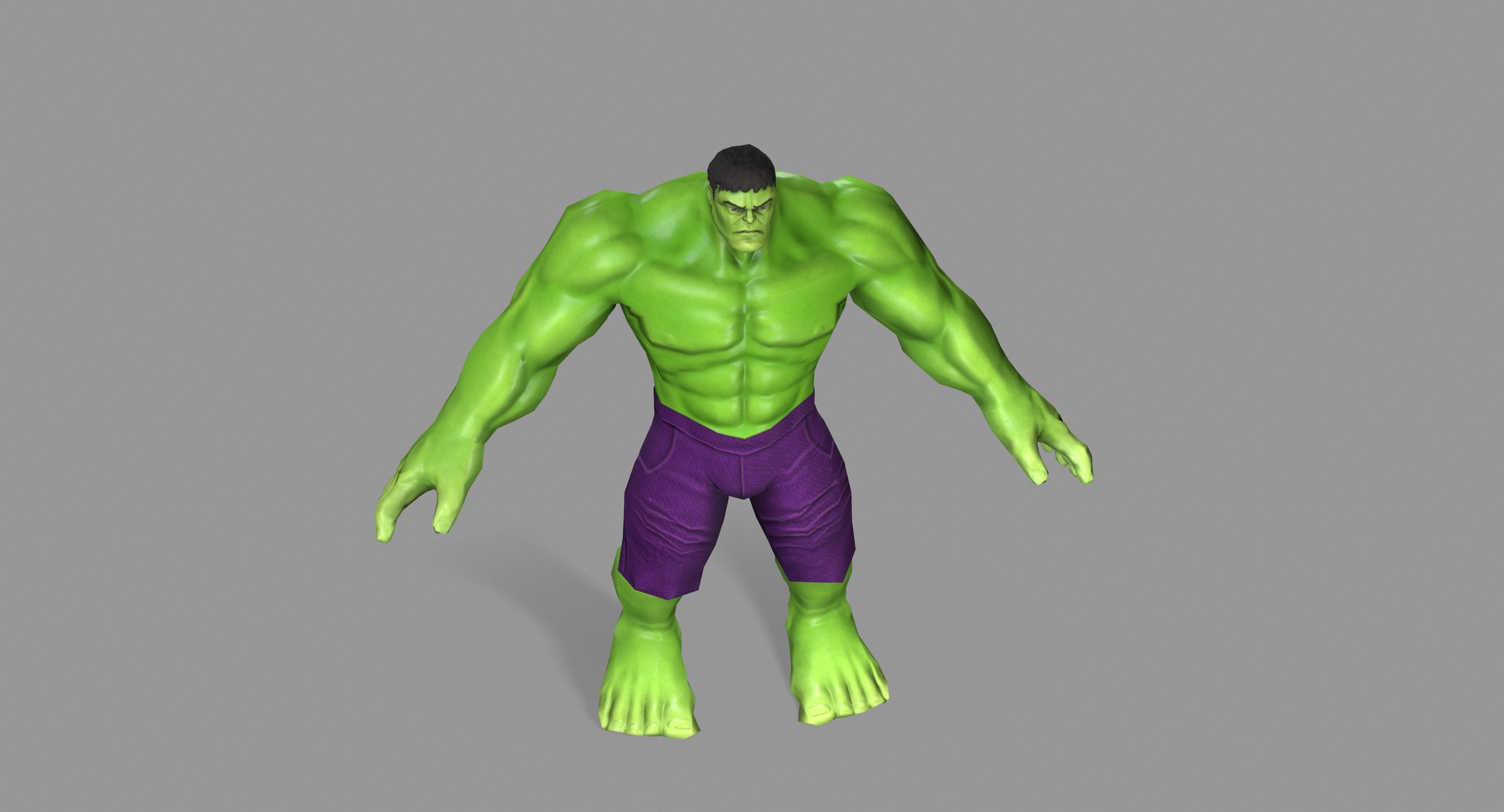 Hulk Green Low-poly 3D model_9