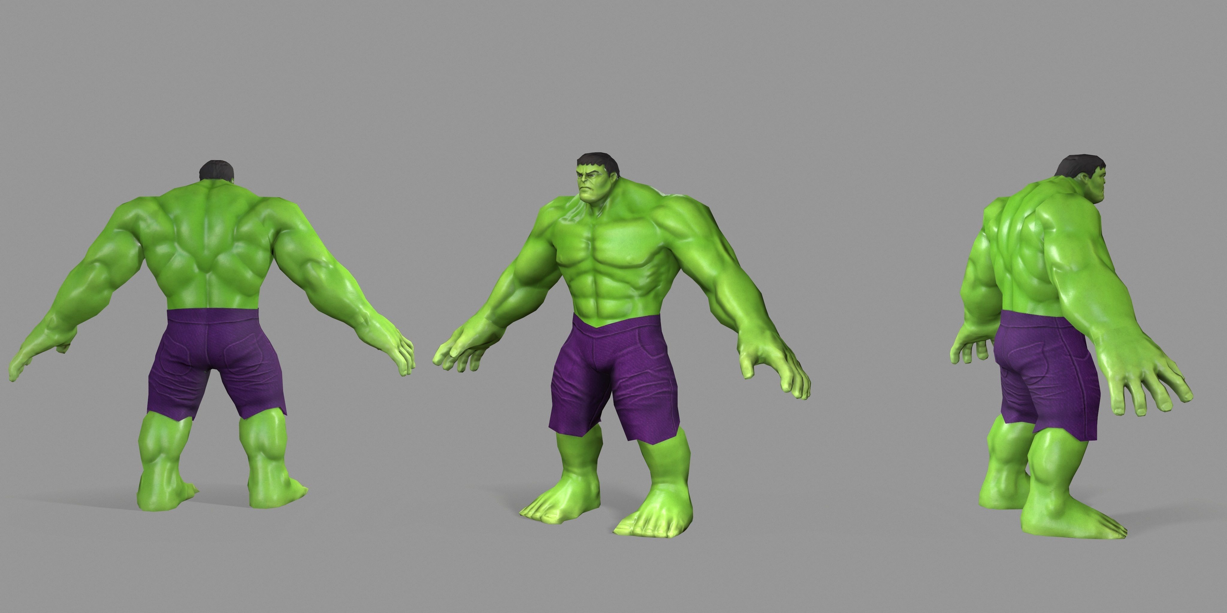 Hulk Green Low-poly 3D model_26