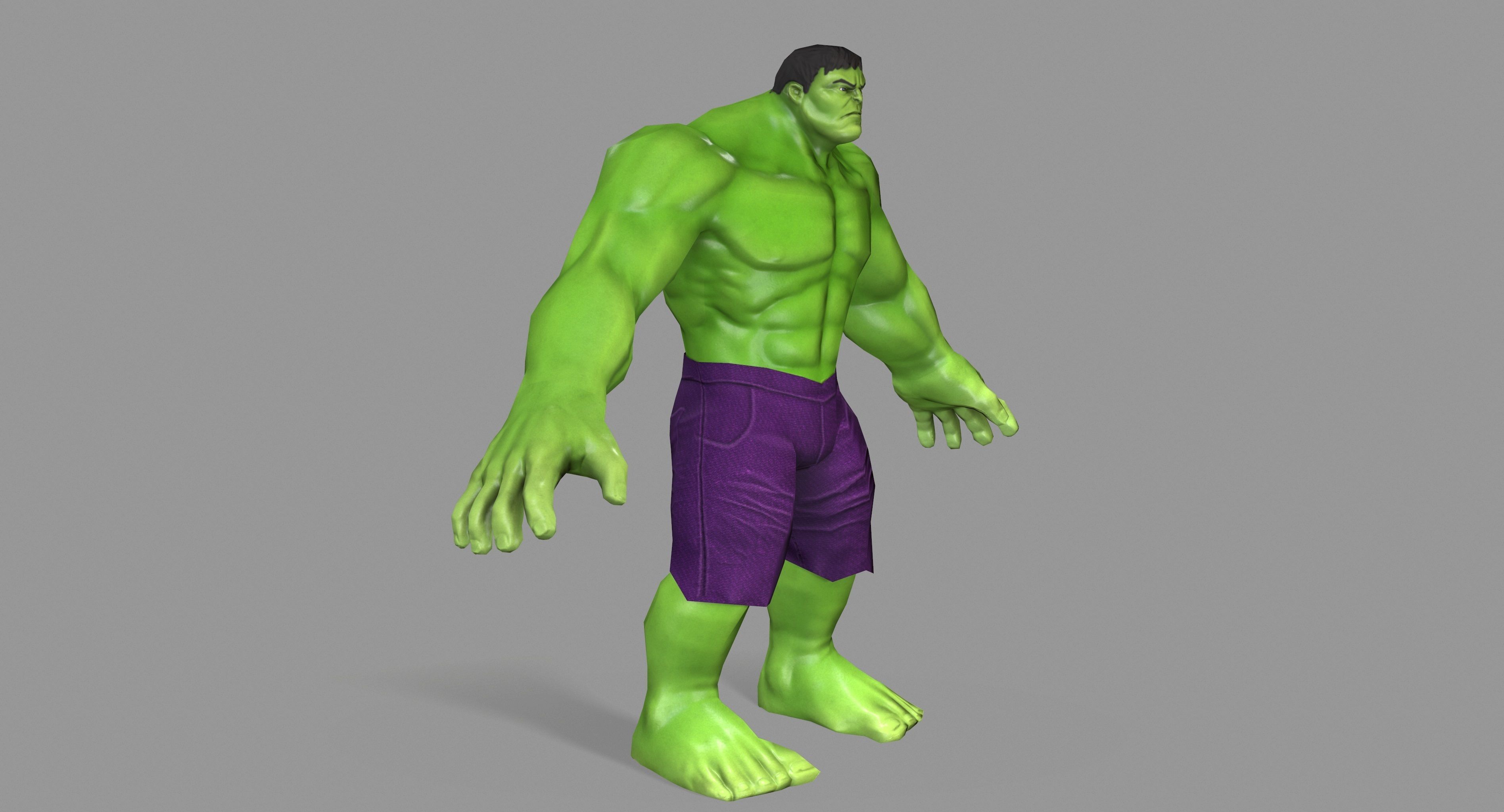 Hulk Green Low-poly 3D model_2