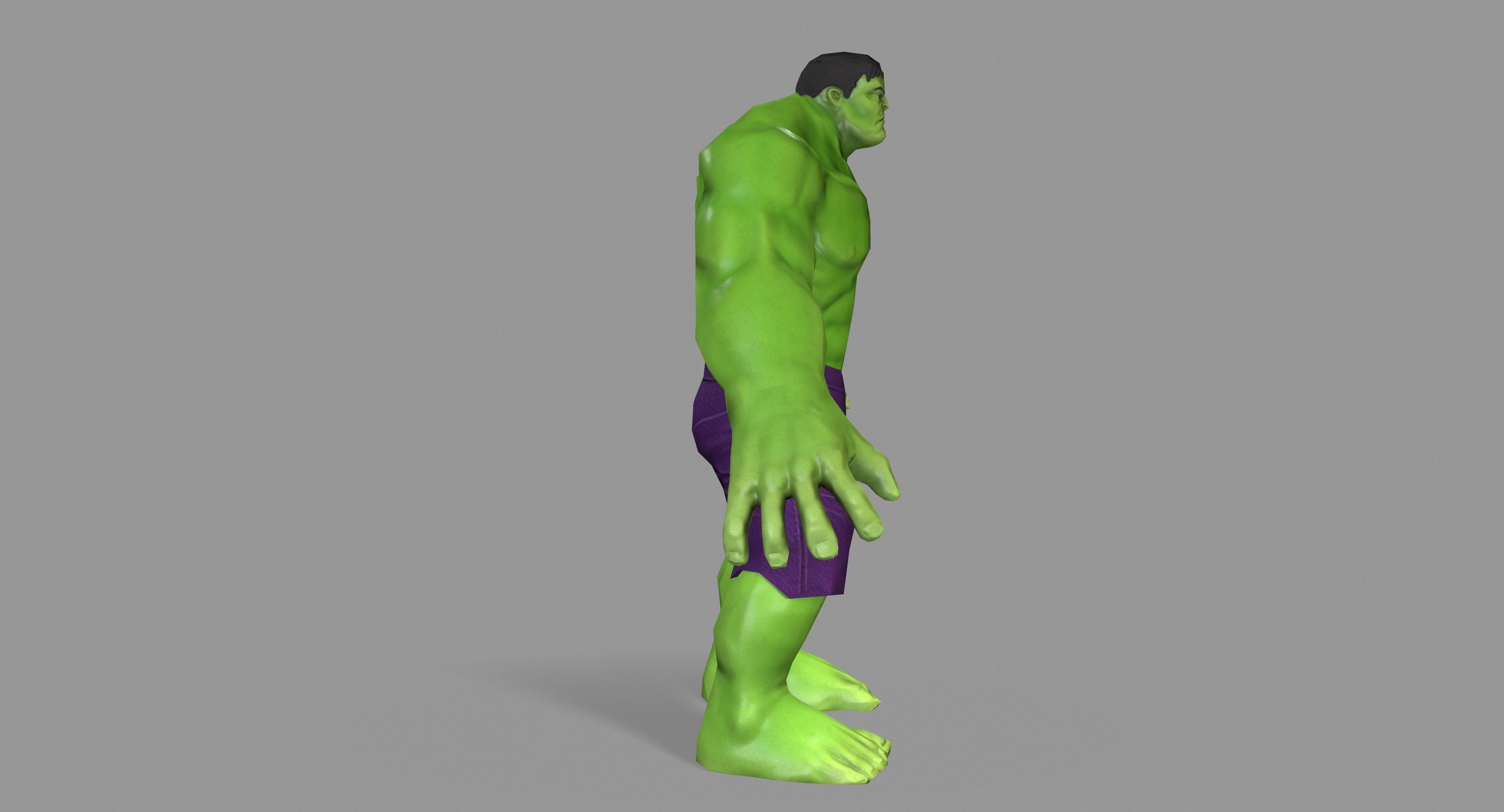Hulk Green Low-poly 3D model_3