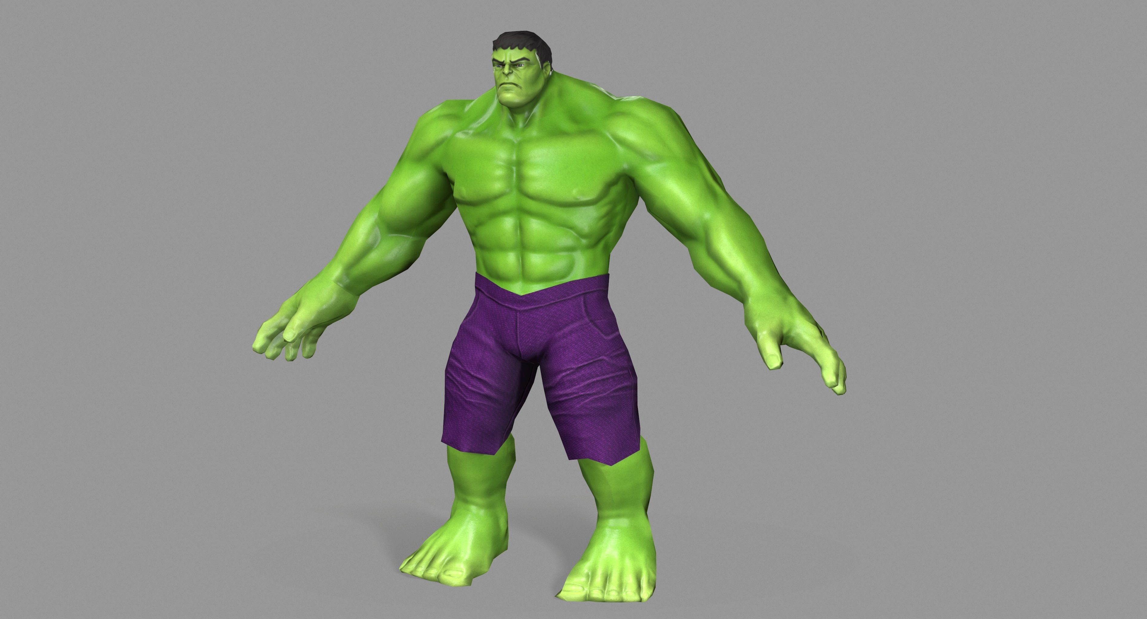 Hulk Green Low-poly 3D model_8