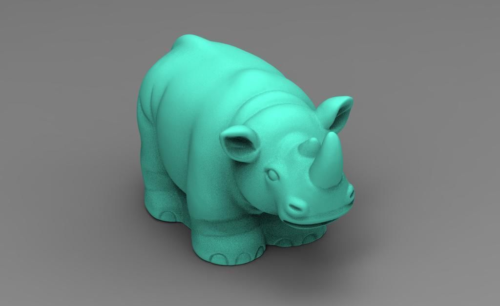 rhinoceros toy rhino in turquoise 3D print model_10