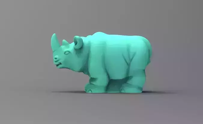 rhinoceros toy rhino in turquoise