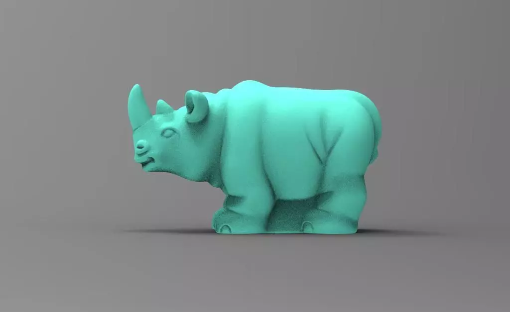rhinoceros toy rhino in turquoise 3D print model_0