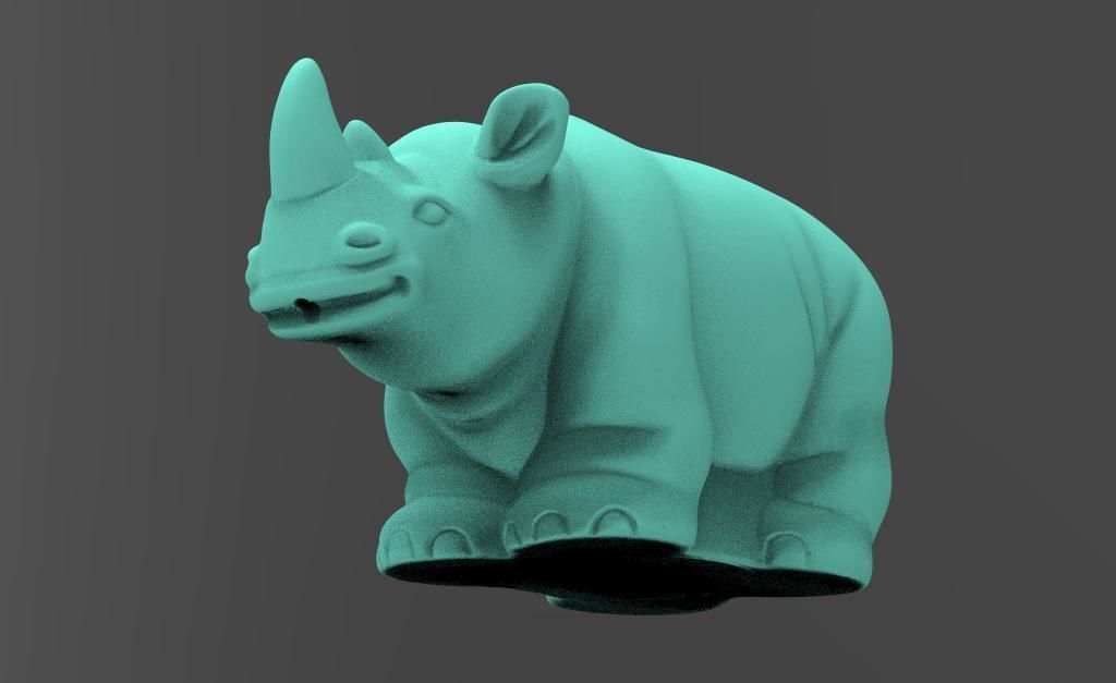 rhinoceros toy rhino in turquoise 3D print model_1