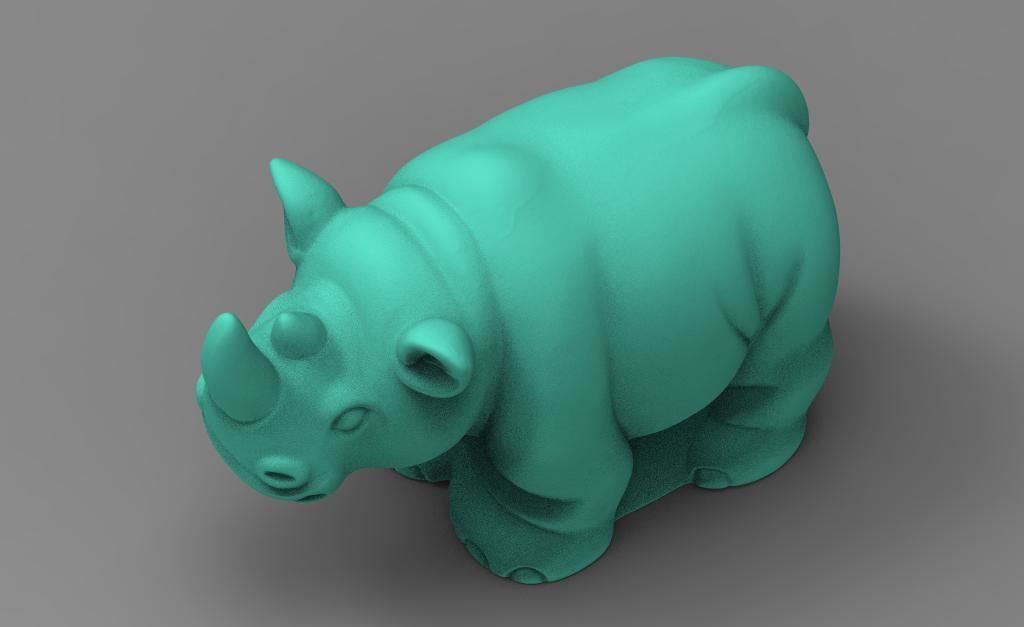 rhinoceros toy rhino in turquoise 3D print model_4