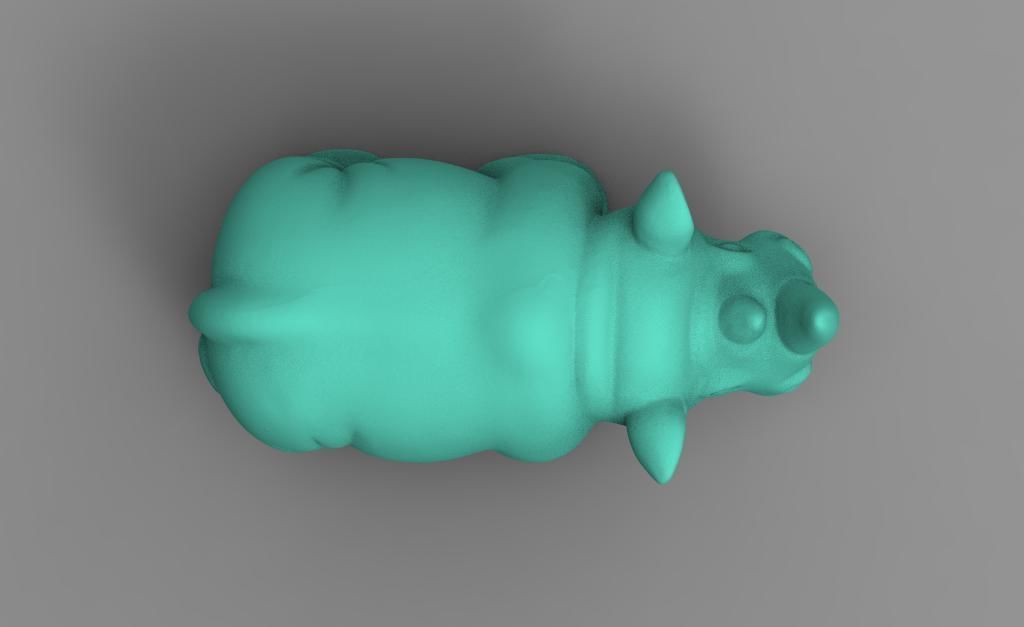 rhinoceros toy rhino in turquoise 3D print model_2