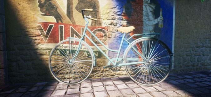 Stylized Bycicle Low-poly 3D model