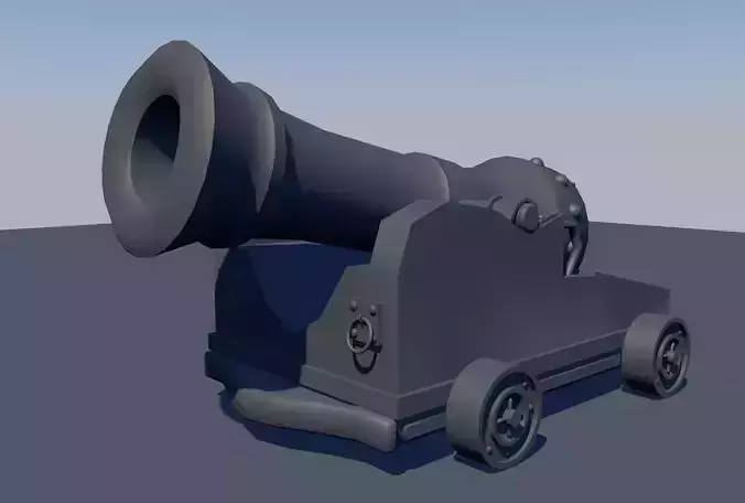 Cannon Free low-poly 3D model