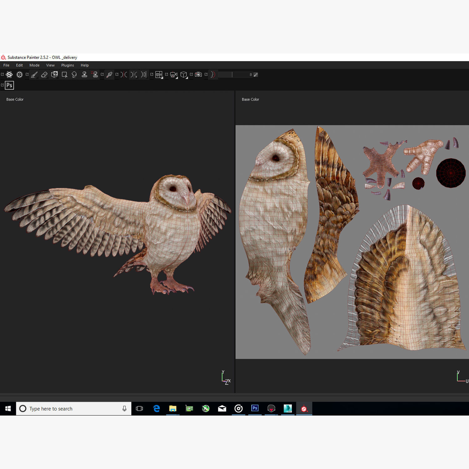 Barn Owl Low Poly Low-poly 3D model_2