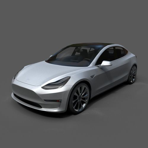 Tesla Model 3 Low Poly Low-poly 3D model