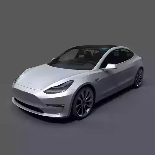 Tesla Model 3 Low Poly Low-poly 3D model